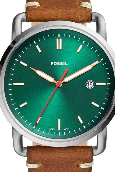 Fossil Ceas analog rotund cu o curea de piele Barbati