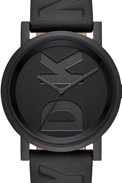 DKNY Кожен часовник Soho с релефно лого Жени