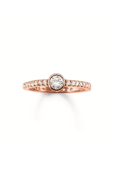 Thomas Sabo Inel din argint veritabil placat cu aur de 18k, decorat cu cristale zirconia Femei