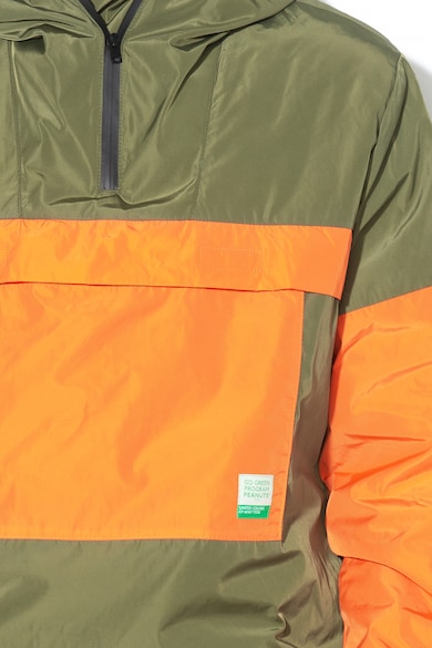 United Colors of Benetton Geaca windbreaker cu model colorblock si gluga ajustabila Barbati