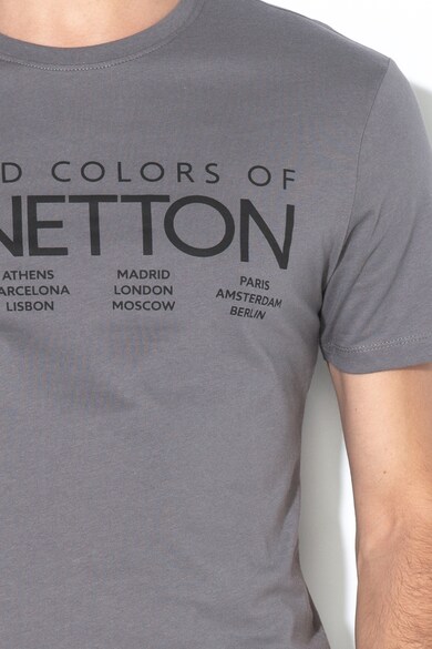 United Colors of Benetton Logómintás kerek nyakú póló férfi