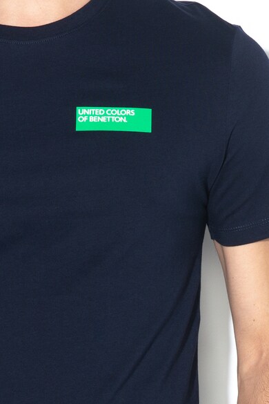 United Colors of Benetton Tricou cu decolteu la baza gatului si imprimeu logo Barbati