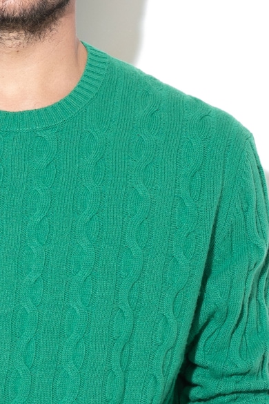United Colors of Benetton Csavart kötésmintás gyapjútartalmú pulóver férfi