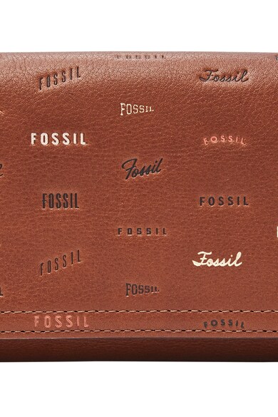 Fossil Portofel de piele, cu imprimeu logo Logan Femei