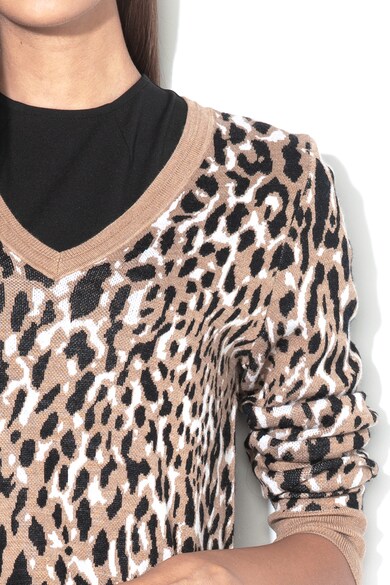 Banana Republic Pulover din amestec lana merinos, cu animal print Femei