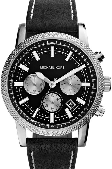 Michael Kors Часовник Hutton с кожена каишка и хронограф Мъже