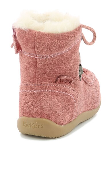 Kickers kids Ghete de piele intoarsa cu captuseala de blana sintetica Bamara Fete