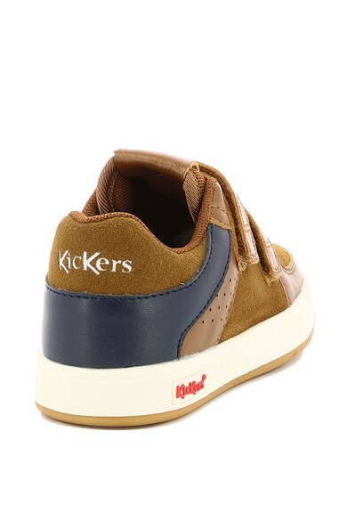 Kickers kids Pantofi sport de piele ecologica, cu garnituri de piele intoarsa Gready Fete