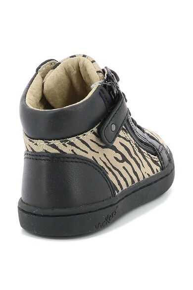 Kickers kids Tenisi de piele intoarsa si piele, cu animal print Fete