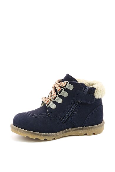 Kickers kids Bocanci de piele nabuc cu garnituri de blana shearling sintetica Nonohook Fete