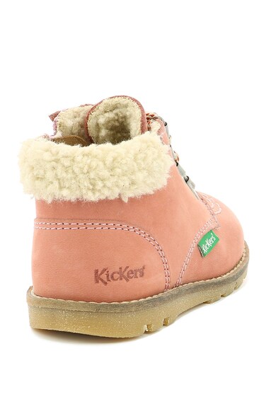 Kickers kids Bocanci de piele nabuc cu garnituri de blana shearling sintetica Nonohook Fete