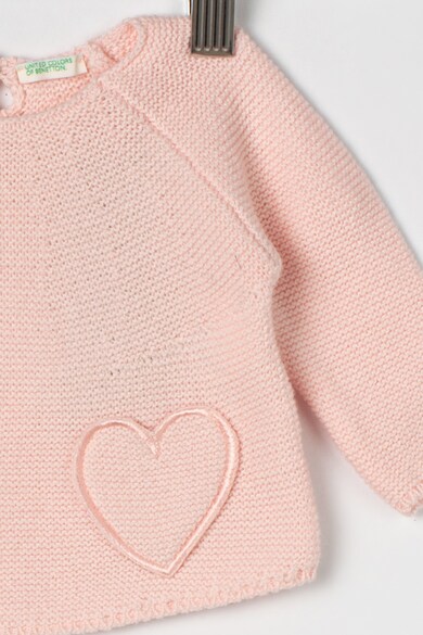 United Colors of Benetton Laza fazonú raglánujjú pulóver szív alakú zsebekkel Lány