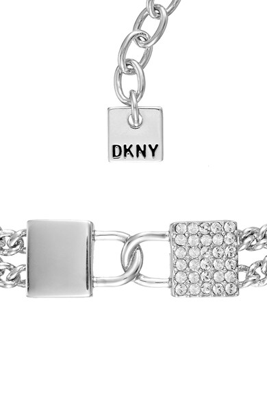 DKNY Bratara lata placata cu rodiu, cu decoratii cu Swarovski Femei