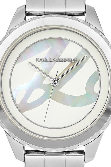 Karl Lagerfeld Ceas analog rotund cu insertii mother-of-pearl Femei