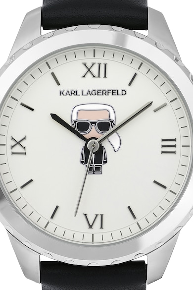 Karl Lagerfeld Bőrszíjas karóra logóval a számlapon férfi