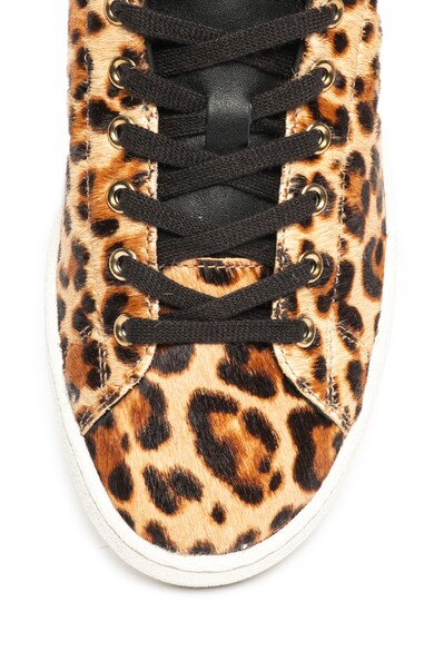 Karen Millen Pantofi spot de piele cu par scurt, cu animal print Frida Femei