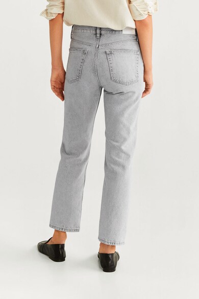 Mango Grey straight fit farmernadrág szaggatott részletekkel női