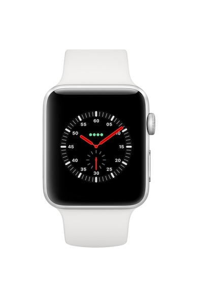 Apple Watch 3, GPS, Cellular, Carcasa Silver Aluminium 42mm, White Sport Band Femei