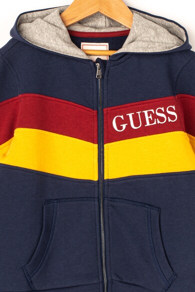 GUESS JEANS Cipzáros kapucnis pulóver colorblock dizájnnal Fiú