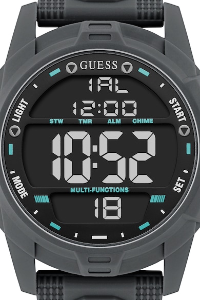 GUESS Ceas cronograf digital, cu o curea de silicon Barbati