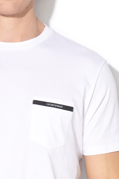 Emporio Armani Тениска с овално деколте и джоб на гърдите Мъже