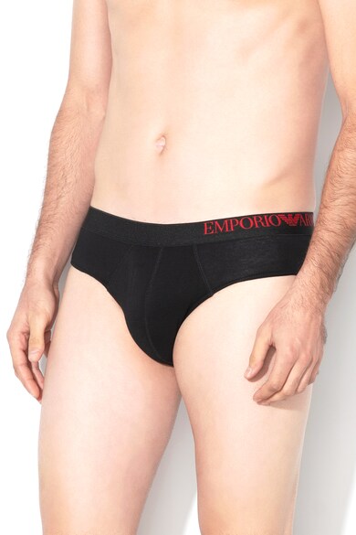 Emporio Armani Underwear Set de chiloti cu banda in talie, cu logo - 3 perechi Barbati