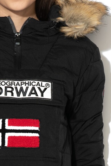 Geographical Norway Geaca cu garnitura de blana sintetica detasabila, fara inchidere Belinda Femei