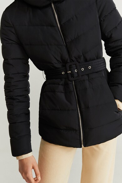 Mango Paris pihével bélelt dzseki levehető kapucnival női