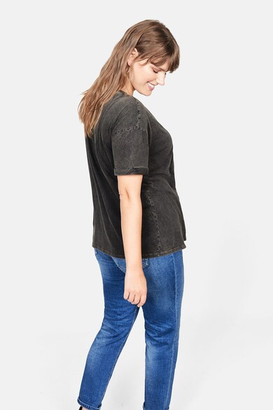 VIOLETA BY MANGO Tricou cu broderie text Roll Femei