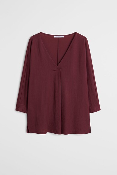 VIOLETA BY MANGO Bluza cu decolteu in V si maneci 3/4 Bambo Femei