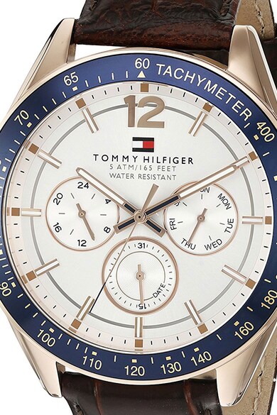 Tommy Hilfiger Chrono karóra bőrszíjjal férfi