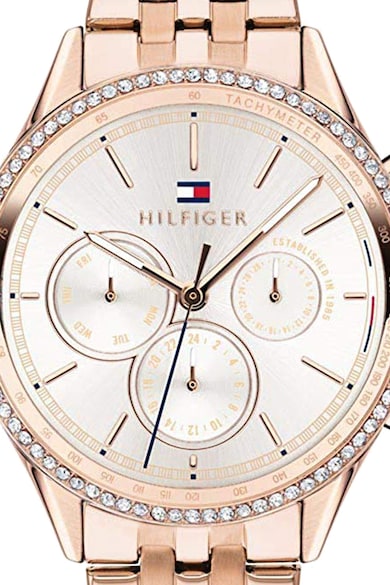 Tommy Hilfiger Multifunkciós karóra kristályokkal díszítve női