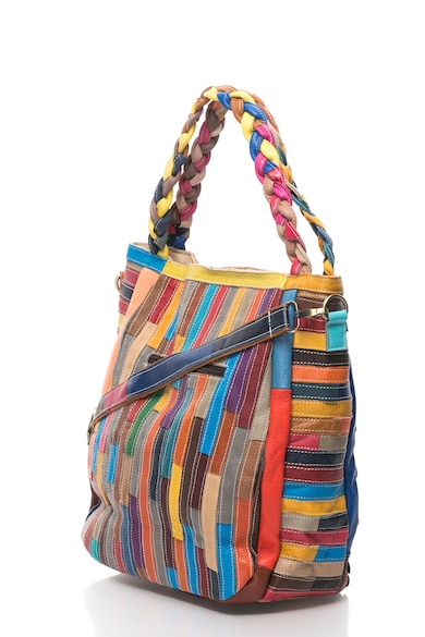 Pellearts Кожена чанта с дръжки със сплетен дизайн Жени