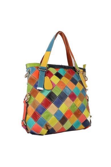 Pellearts Tote fazonú bőrtáska patchwork dizájnnal női