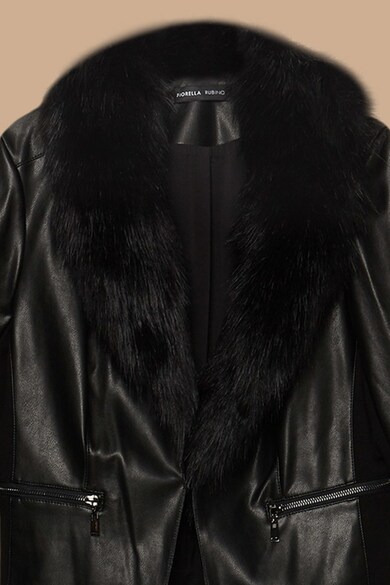 Fiorella Rubino Műbőr dzseki levehető műszőrme gallérral női