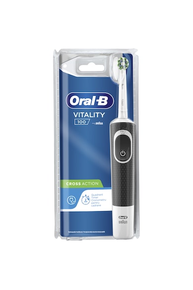 Oral-B Periuta de dinti electrica  Vitality D100 Cross Action, 7600 Oscilatii/min, Curatare 2D, 1 program, 1 capat, Negru Femei