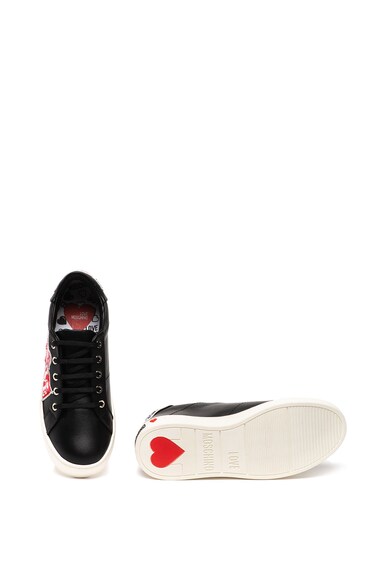 Love Moschino Bőr sneaker foltrátétekkel női