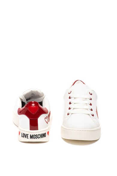 Love Moschino Pantofi sport de piele cu logo cu margele Femei