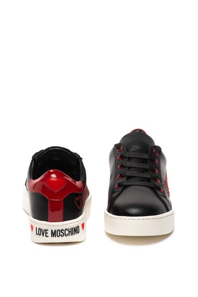 Love Moschino Кожени спортни обувки с лого от мъниста Жени