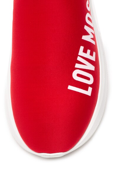 Love Moschino Pantofi sport slip-on cu detaliu de piele Femei