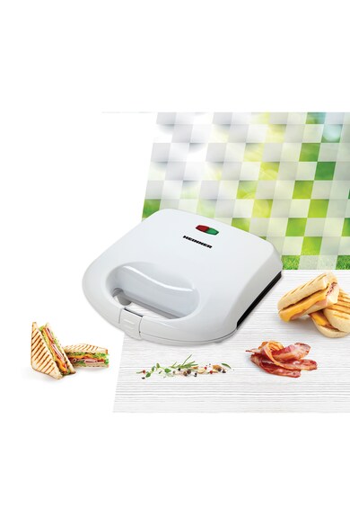 Heinner Sandwich maker  , 750 W, placi antiadezive fixe tip grill, Alb Femei