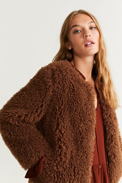 Mango Palton din blana shearling sintetica Rita Femei