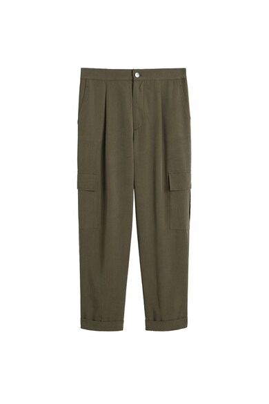 Mango Pantaloni cargo din lyocell Must Femei