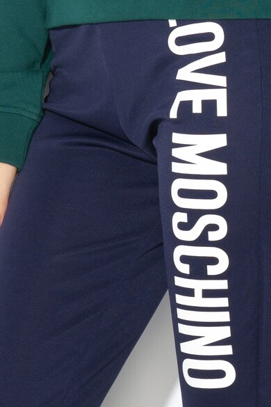 Love Moschino Pantaloni din jerseu cu model colorblock si logo Femei