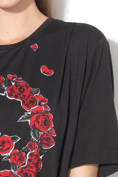 Love Moschino Modáltartalmú virágmintás póló női