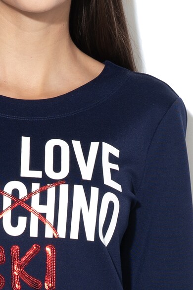 Love Moschino Egyenes fazonú ruha flitteres rátétekkel női