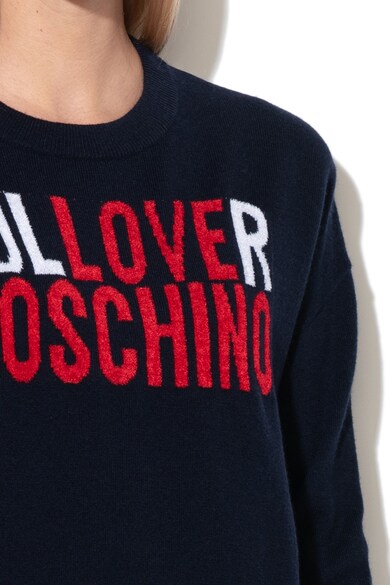 Love Moschino Gyapjútartalmú finomkötött crop pulóver női