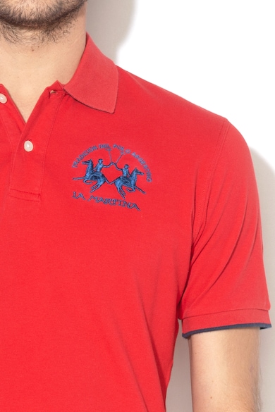 LA MARTINA Тениска от пике с яка и бродирано лого Мъже
