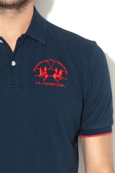 LA MARTINA Tricou polo din material pique cu broderie logo Barbati