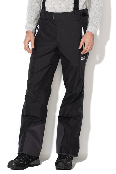 Jack Wolfskin Pantaloni impermeabili, cu bretele, pentru ski Exolight Mountain Barbati